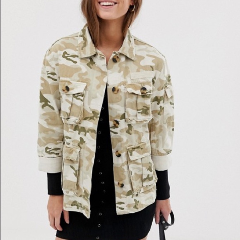 Bershka Camo Jean Jacket